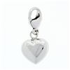 Image 3 : 14K White Gold 0.25 ctw Diamond Puffed Heart Dangle Charm Pendant w/ Lobster Cla