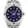 Image 1 : Rolex Mens Stainless Steel Blue Vignette Diamond & Sapphire Datejust Wristwatch