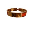 Image 3 : Hermes Orange Metal Clic Clac Bangle Bracelet