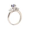 Image 4 : 1.23 ctw Blue Sapphire and Diamond Ring - 14KT White Gold
