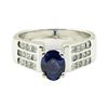 Image 2 : 2.17 ctw Oval Brilliant Blue Sapphire And Diamond Ring - 14KT White Gold