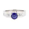 Image 2 : 1.76 ctw Sapphire And Diamond Ring - Platinum