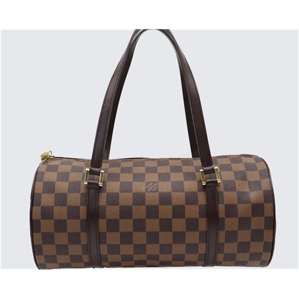 Louis Vuitton Damier Ebene Canvas Leather Papillon 30 cm Shoulder Bag