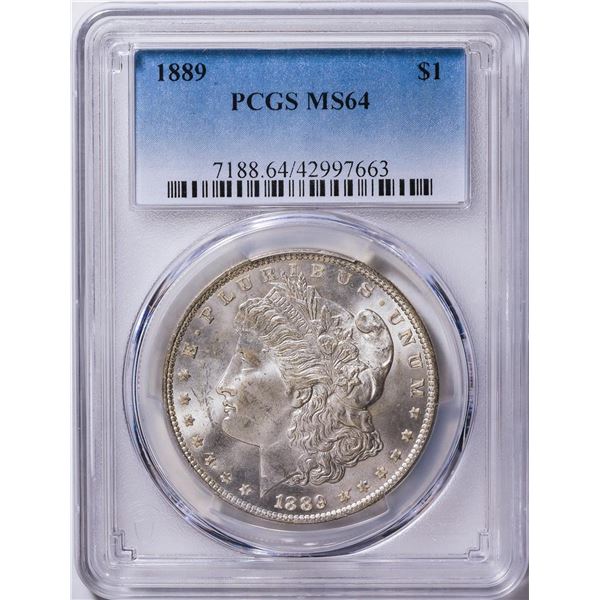 1889 $1 Morgan Silver Dollar Coin PCGS MS64