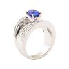 Image 4 : 3.61 ctw Blue Sapphire And Diamond Ring - 18KT White Gold