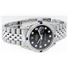 Image 4 : Rolex Mens Stainless Steel Diamond Lugs Black Diamond & Sapphire Datejust Wristw