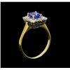 Image 4 : 1.00 ctw Sapphire and Diamond Ring - 14KT White Gold