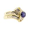 Image 1 : 1.61 ctw Blue Sapphire And Diamond Ring And Band - 14KT Yellow Gold