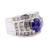 Image 1 : 3.02 ctw Sapphire And Diamond Ring - 14KT White Gold