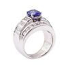 Image 4 : 3.02 ctw Sapphire And Diamond Ring - 14KT White Gold