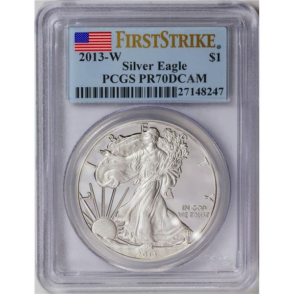 2013-W American Silver Eagle .999 Fine Silver Dollar Coin PCGS PR70DCAM