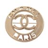 Image 1 : Chanel Silver-tone Metal CC Paris Round Brooch