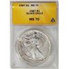 Image 1 : 1987 American Silver Eagle .999 Fine Silver Dollar Coin ANACS MS70