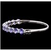 Image 2 : 9.58 ctw Tanzanite and Diamond Bracelet - 14KT White Gold