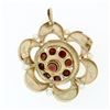 Image 4 : Vintage 14k Yellow Gold 2.25 ctw Garnet Pearl Crescent Cluster Brooch Pin Pendan