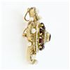 Image 6 : Vintage 14k Yellow Gold 2.25 ctw Garnet Pearl Crescent Cluster Brooch Pin Pendan