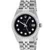 Image 2 : Rolex Mens Stainless Steel Black Diamond 36MM Datejust Wristwatch
