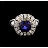 Image 2 : 14KT White Gold 2.25 ctw Tanzanite and Diamond Ring