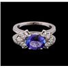 Image 2 : 1.98 ctw Tanzanite and Diamond Ring - 14KT White Gold