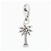 Image 3 : 14k White Gold 0.36 ctw Pave Diamond Palm Tree Dangle Lobster Clasp Charm Pendan