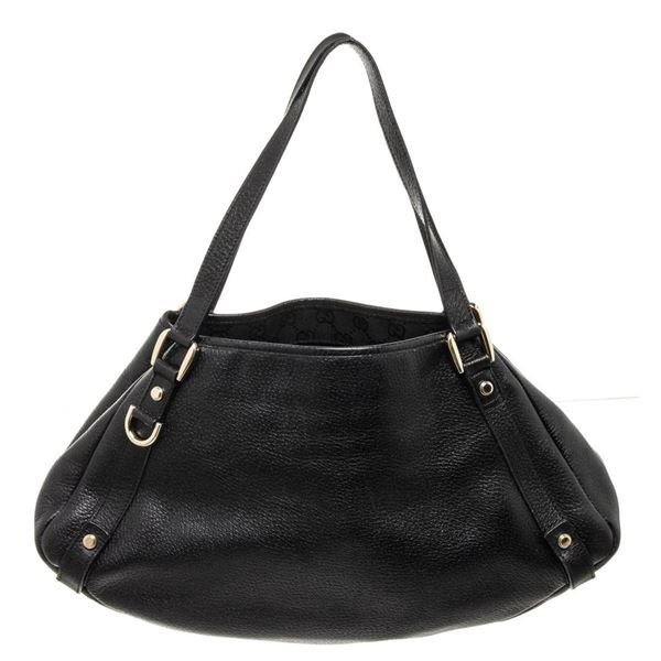 Gucci Black Leather Abbey Tote Bag