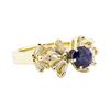 Image 1 : 1.60 ctw Blue Sapphire And Diamond Ring - 14KT Yellow Gold