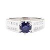 Image 2 : 1.86 ctw Sapphire And Diamond Ring - 14KT White Gold
