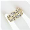 Image 3 : 14K Yellow Gold 2.1 ctw Channel Set Round & Baguette Diamond Wide Band Ring