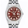 Image 1 : Rolex Mens Stainless Steel Red String Diamond 36MM Datejust Wristwatch