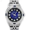Image 1 : Rolex Ladies Stainless Steel Blue Vignette Diamond & Sapphire Datejust Wristwatc