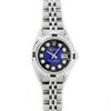 Image 2 : Rolex Ladies Stainless Steel Blue Vignette Diamond & Sapphire Datejust Wristwatc