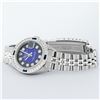 Image 5 : Rolex Ladies Stainless Steel Blue Vignette Diamond & Sapphire Datejust Wristwatc