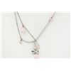 Image 2 : Christian Dior Silver-tone Beads Logo Bow Pendant Necklace