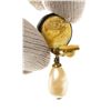 Image 4 : Chanel Black Gold CC Dangle Pearl Earrings
