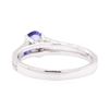 Image 3 : 0.93 ctw Sapphire and Diamond Ring - 18KT White Gold