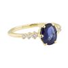 Image 1 : 1.43 ctw Sapphire and Diamond Ring - 14KT Yellow Gold