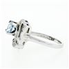 Image 6 : Art Deco 14k White Gold 1.45 ctw Round Aquamarine and Diamond Cocktail Ring