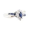 Image 1 : 0.35 ctw Sapphire and Diamond Ring - 10KT White Gold