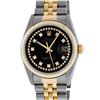 Image 2 : Rolex Mens 2 Tone Black VS Diamond 36MM Oyster Perpetual Datejust Wristwatch