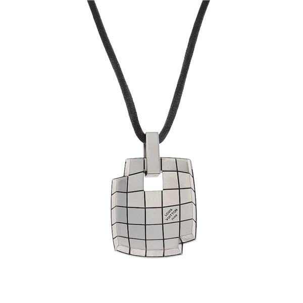 Louis Vuitton Silver Tone Pendant Necklace