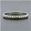 Image 2 : Antique Art Deco Belais 18k White Gold Engraved Milgrain Eternity Band Ring Sz10