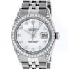 Image 1 : Rolex Mens Stainless Steel MOP Diamond Lugs 36MM Datejust