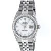 Image 2 : Rolex Mens Stainless Steel MOP Diamond Lugs 36MM Datejust