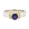 Image 2 : 1.65 ctw Blue Sapphire And Diamond Ring - Platinum and 18KT Yellow Gold