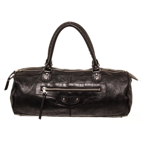 Balenciaga Black Leather East Wast Satchel Bag