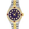 Image 2 : Rolex Ladies 2 Tone Purple Diamond & Ruby Datejust Wristwatch 26MM