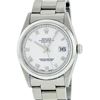 Image 1 : Rolex Mens Stainless Steel White Roman Oyster Band Datejust Wristwatch