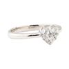 Image 1 : 0.41 ctw Diamond Heart Shaped Ring - 14KT White Gold