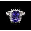 Image 2 : 3.25 ctw Tanzanite and Diamond Ring - 14KT White Gold