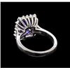 Image 3 : 3.25 ctw Tanzanite and Diamond Ring - 14KT White Gold